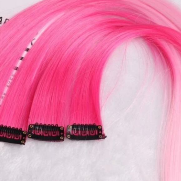 10 pink hair extensions Clip on - Picture 6 of 7